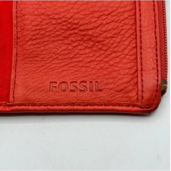 Fossil Orange Pebbled Leather Wallet - Picture 5 of 6